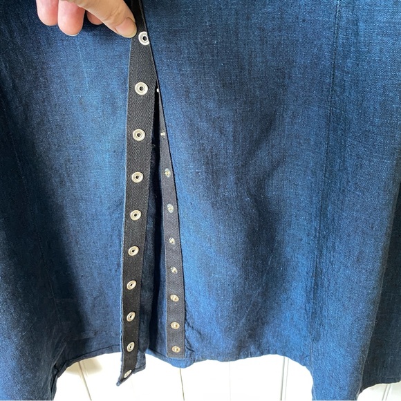 South Street Linen Snap Closure Longsleeve Shirt Size Large Denim Blue USA made - Picture 5 of 15